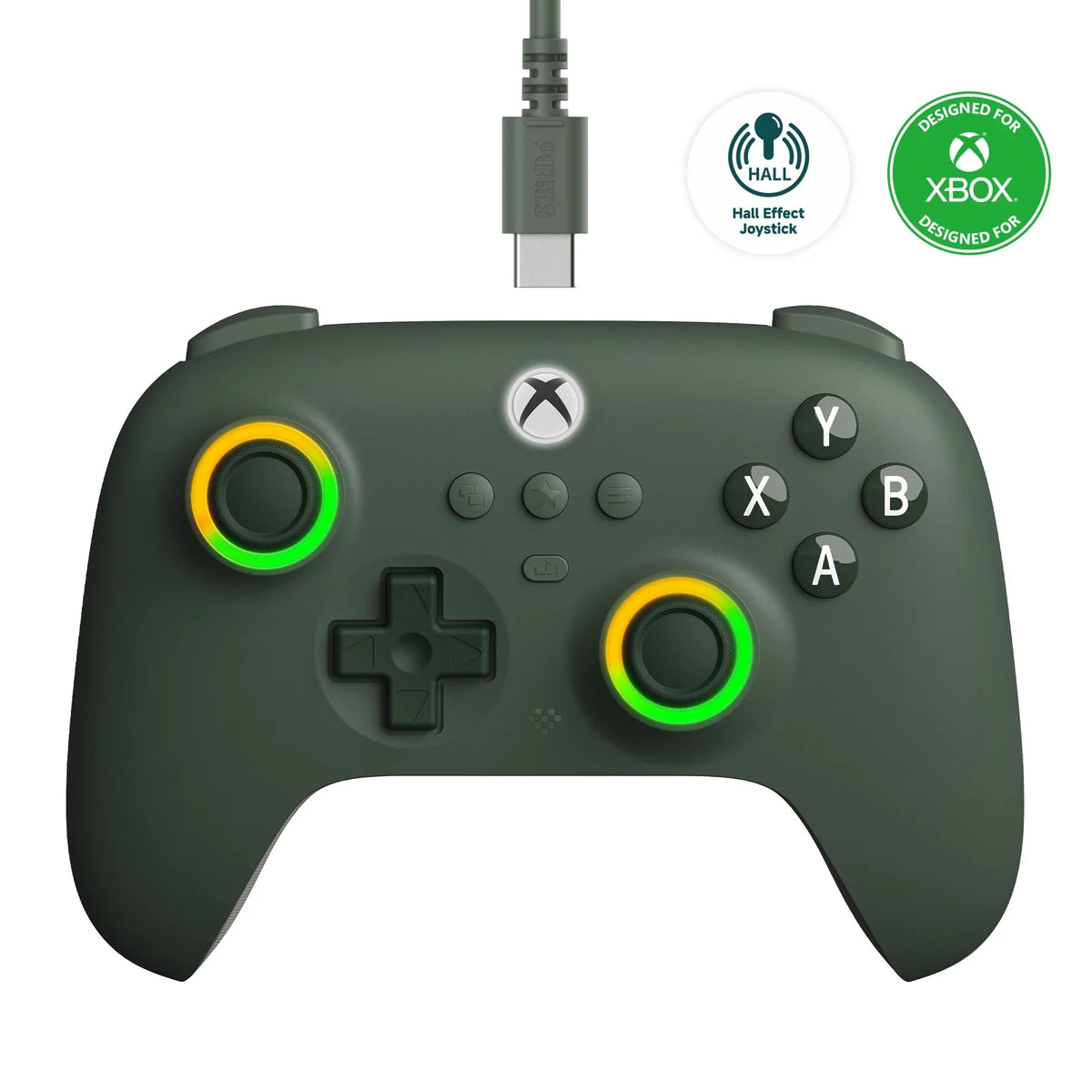 8BitDo Ultimate C Wired Xbox Controller with RGB Fire Ring