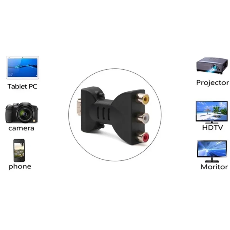 High Definition HDMI To 3RCA AV RCA Audio Video Converter Adapter Signal Transfer Connector For TV Game Player DVD Projector