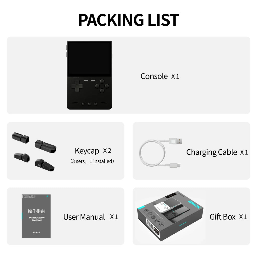 Trimui Brick Hammer 3.2 Inch IPS Retro Handheld, Metal Body