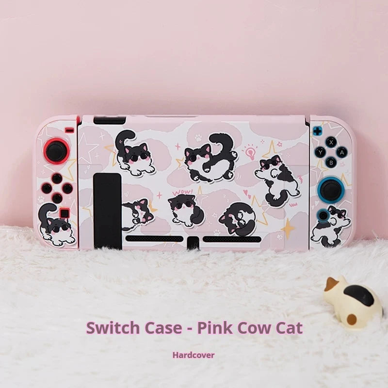 Cute Cat Ns2 Protective Case For Switch Oled Anti Scratch Shockproof Cover 2nd Generation Soft Pink Protective Case Set