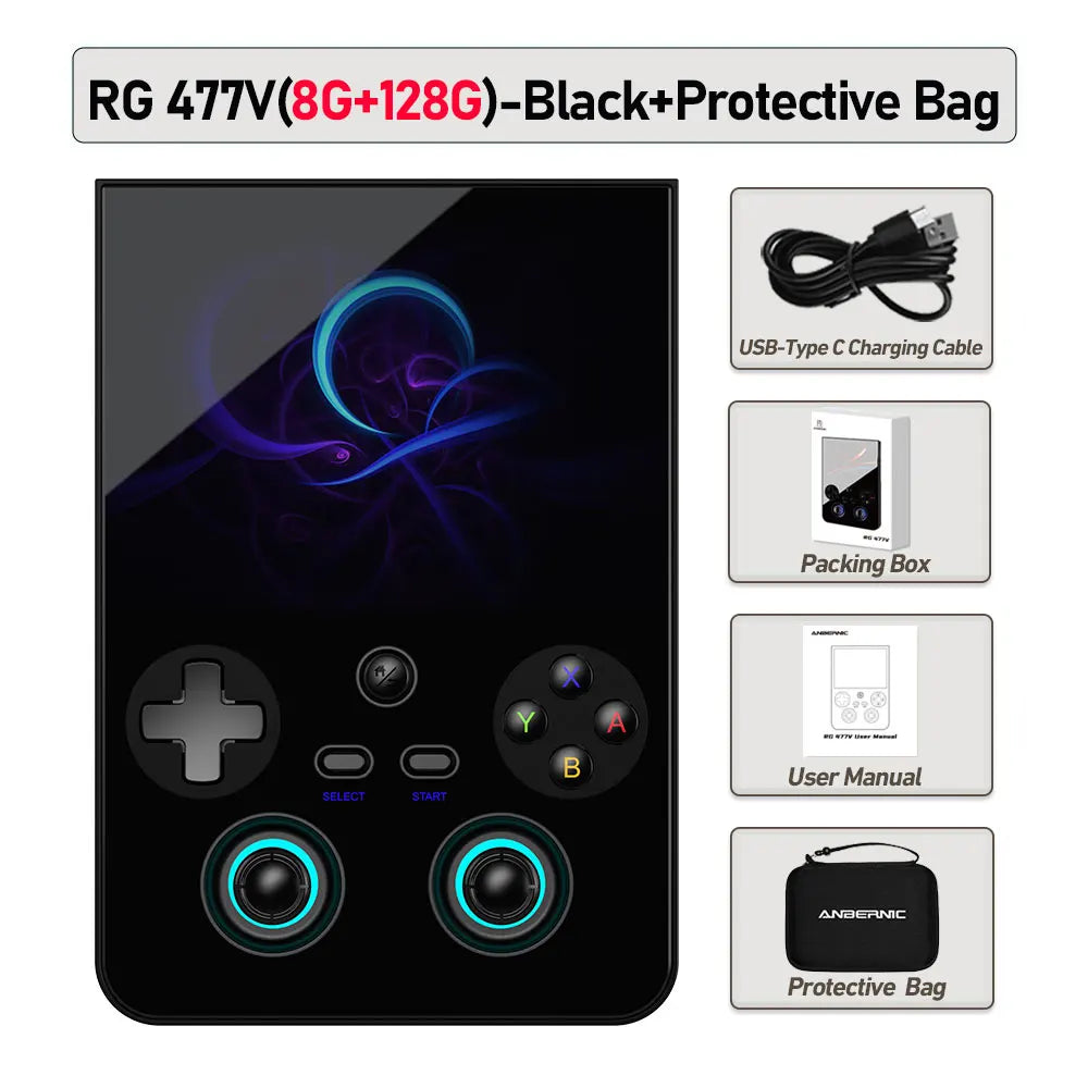 ANBERNIC RG477V Handheld Console, 4.7 Inch Android 14 120Hz