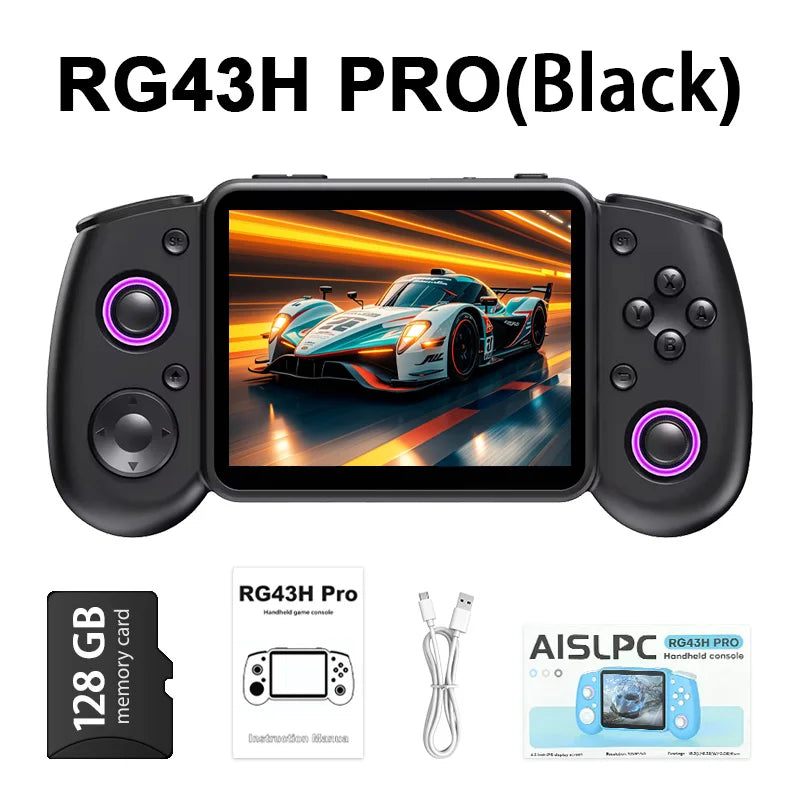 AISLPC RG43H PRO Handheld Game Console 4.3 IPS Screen Dual System 22000+Games 2.4G WIFI RK3562 Chip Portable Pocket Video Player
