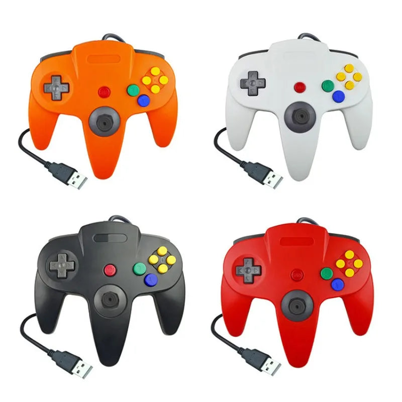 Wired USB Game Controller N64 Shape Gamepad Classic N64 Style Joystick for PC Computer Retro Video Game Playing Plug and Play