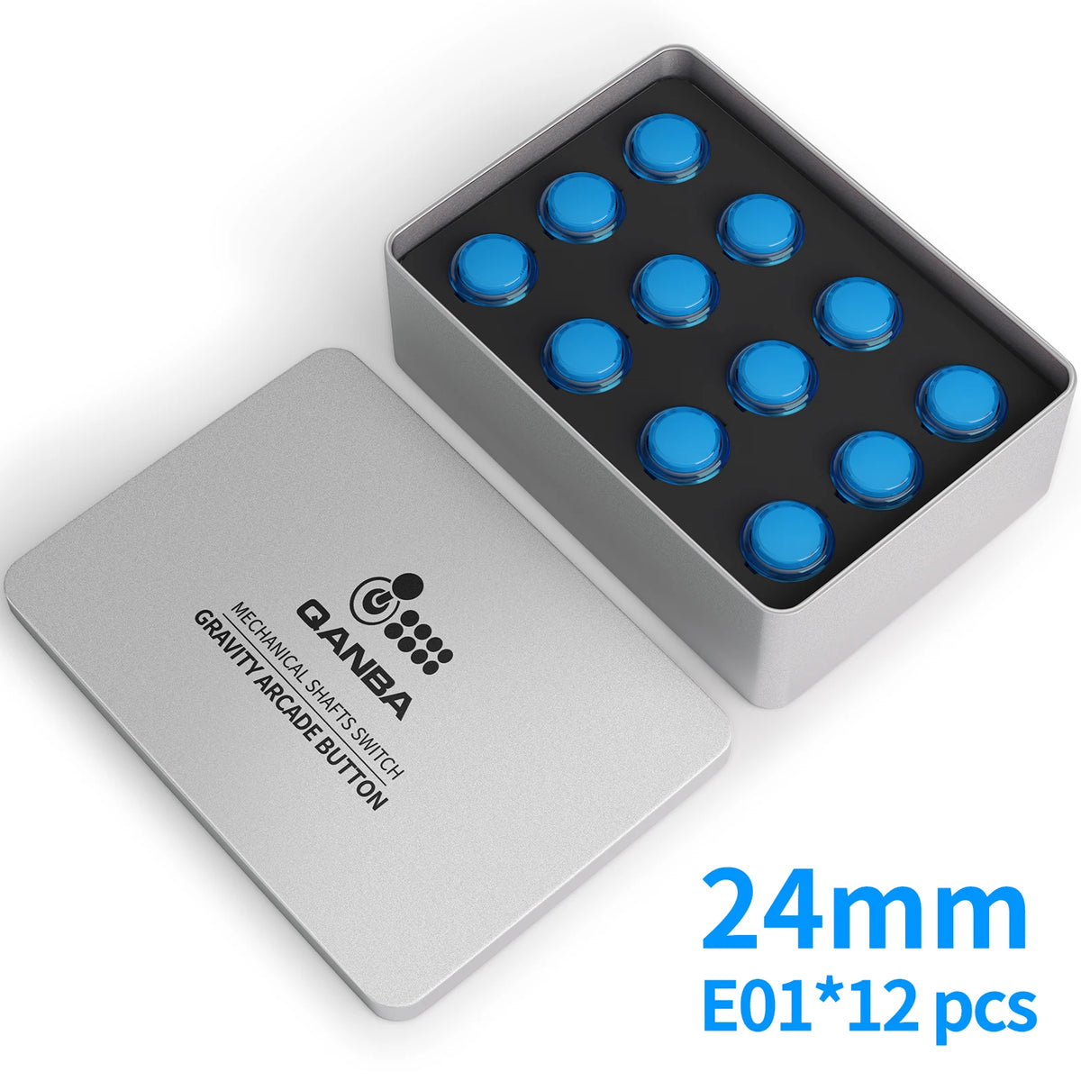 QANBA Gravity KS Arcade Buttons Mechanical Shafts Silent Pushbutton 30mm 24mm Snap-In Arcade Sticks DIY Parts (Boxed）