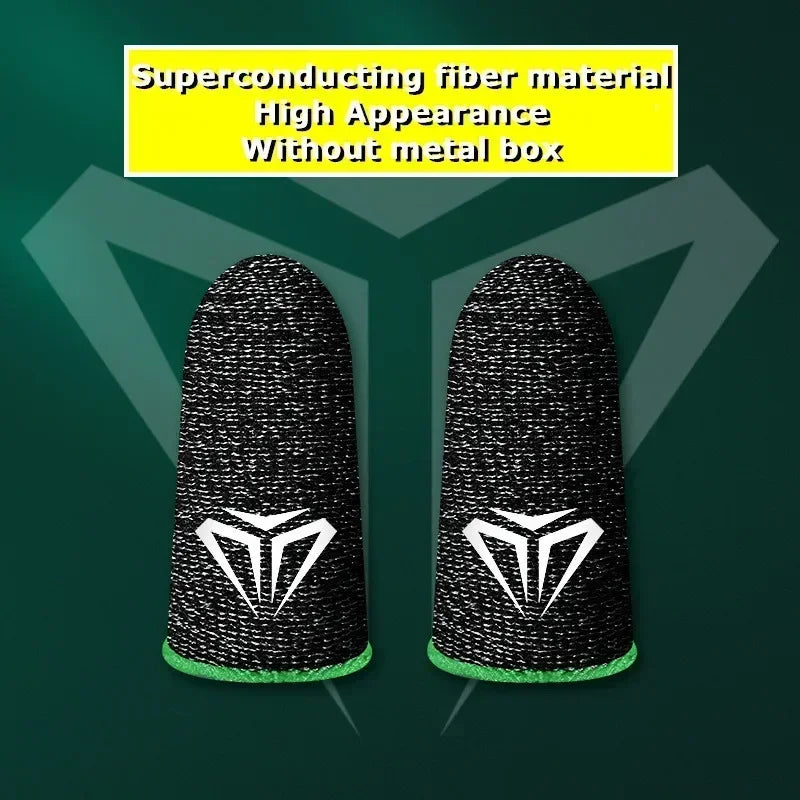 1/2 Pairs Mobile PUBG Game Silver Fiber Fingertip Gloves Sweatproof Anti-slip Touch Screen Gaming Breathable Finger Sleeve Cover
