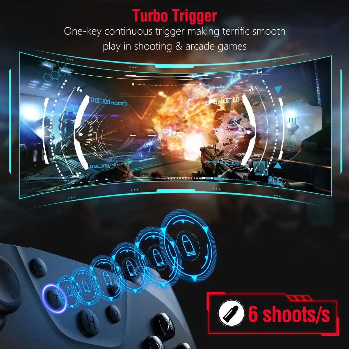 Bluetooth Wireless Gamepad for Switch/OLED/Lite & PC