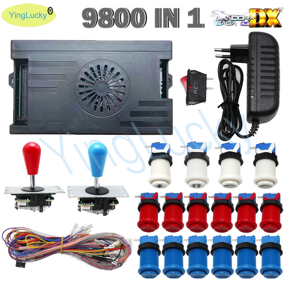 9800 In 1 Arcade Kit Pandora Saga Box DX2 Arcade Buttons Mame 5 Pin Joystick American Style Push Button Arcade Game Console