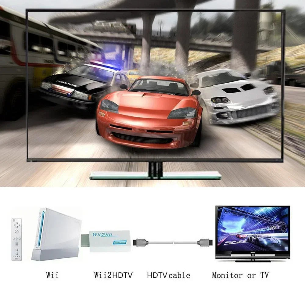 3.5mm Audio 1080P for Wii To HDMI-compatible Adapter Converter For PC HDTV Monitor 720P Wii2 To HDMI WII2HDMI Converter Adapter
