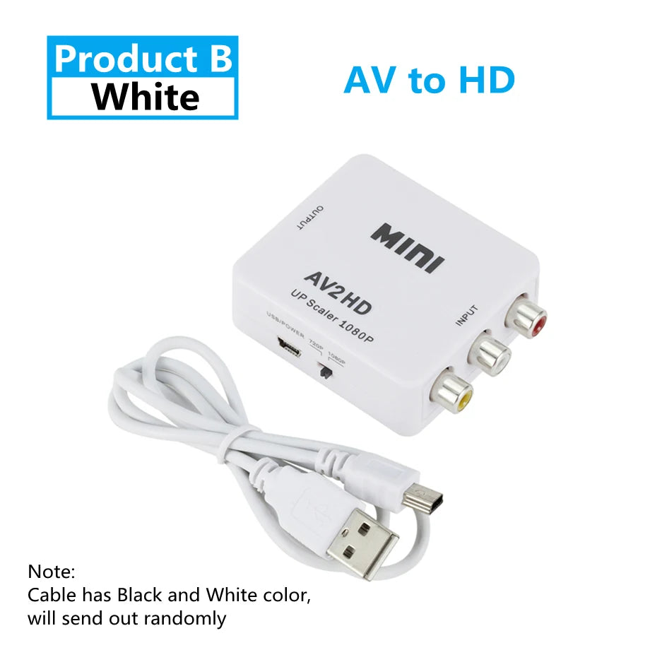 HDMI-compatible To AV or AV To HDMI-compatible RCA Adapter Converter Box 1080P RCA AV CVSB LR Video Composite AV Scaler Converter For Projector PC HDTV