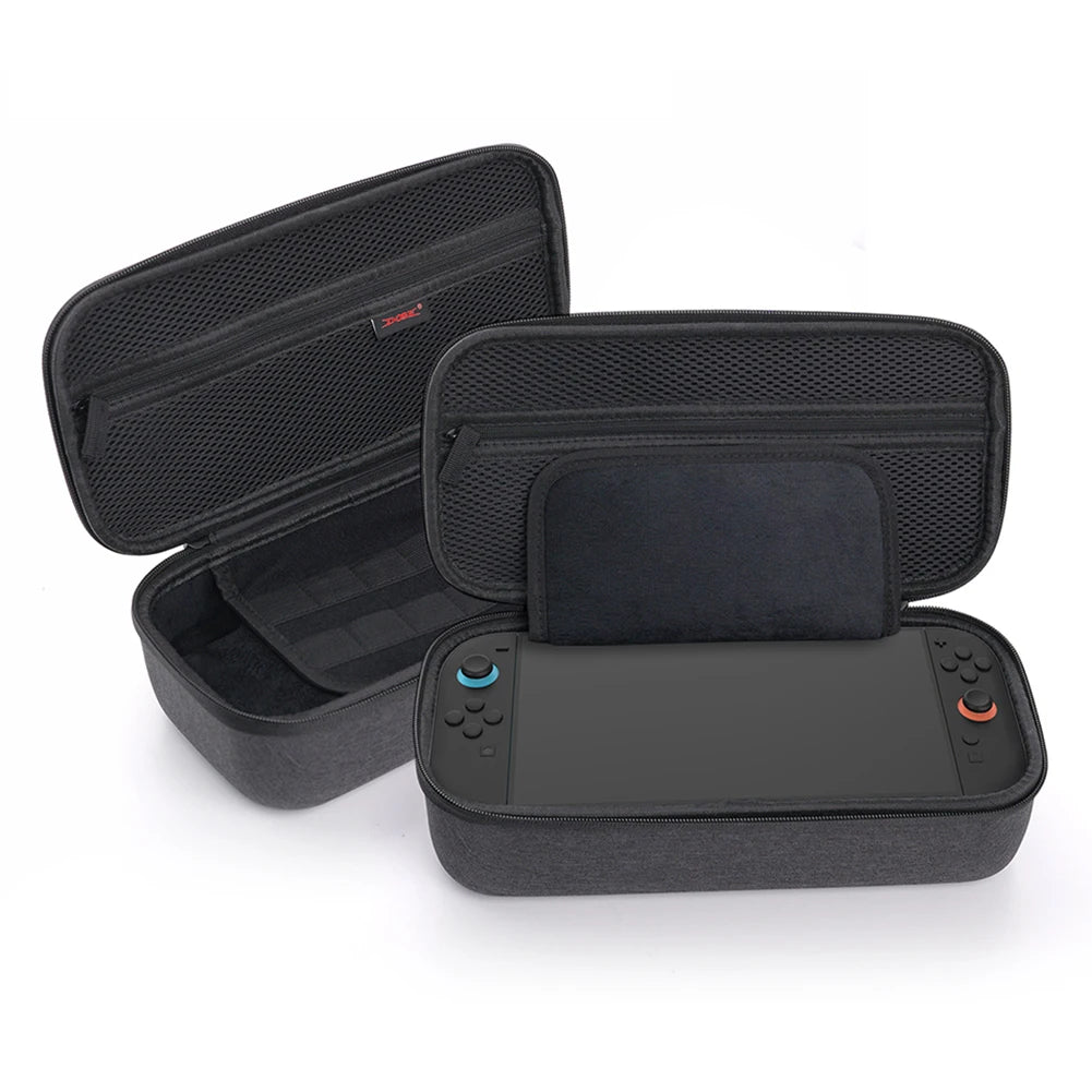 Game Console Carrying Case With 8-Bit Game Cards Storage Box Set Handheld Gaming Bag With Mesh Pocket For Switch 2 Game Consoles