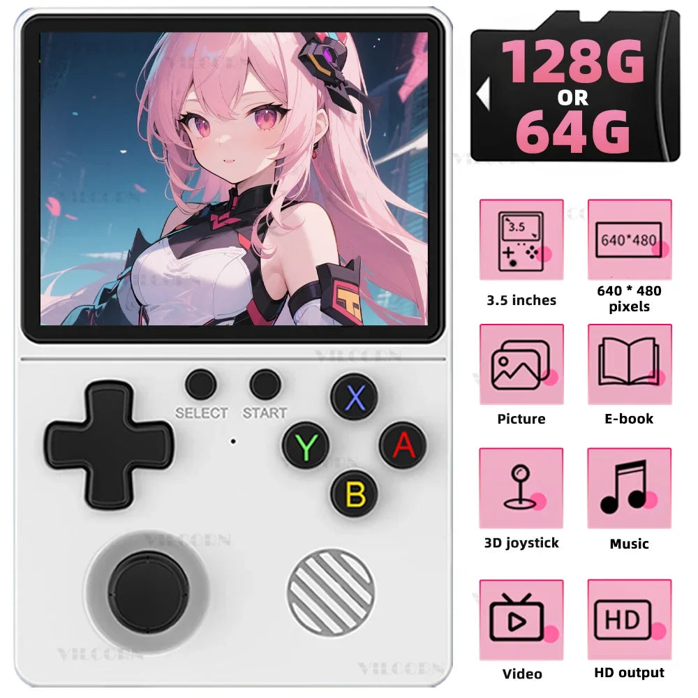 GB350 Handheld Game Console 3.5inch Portable Video Game Console 64G 128G For PS1/MAME/GameBoy Pocket Video Game Player HD Output