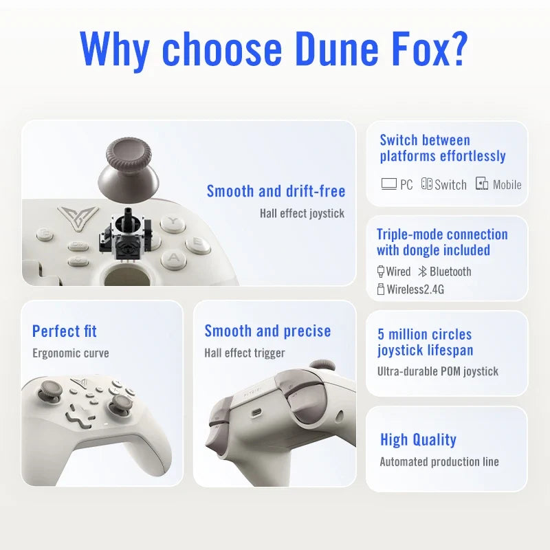 Flydigi Dune Fox Wireless Gaming Controller Gamepad Trigger Smart Handle Support Bluetooth Wireless Controller