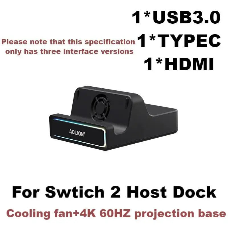 Cooling Fan Base for Nintendo Switch 2 with RGB Light Bracket