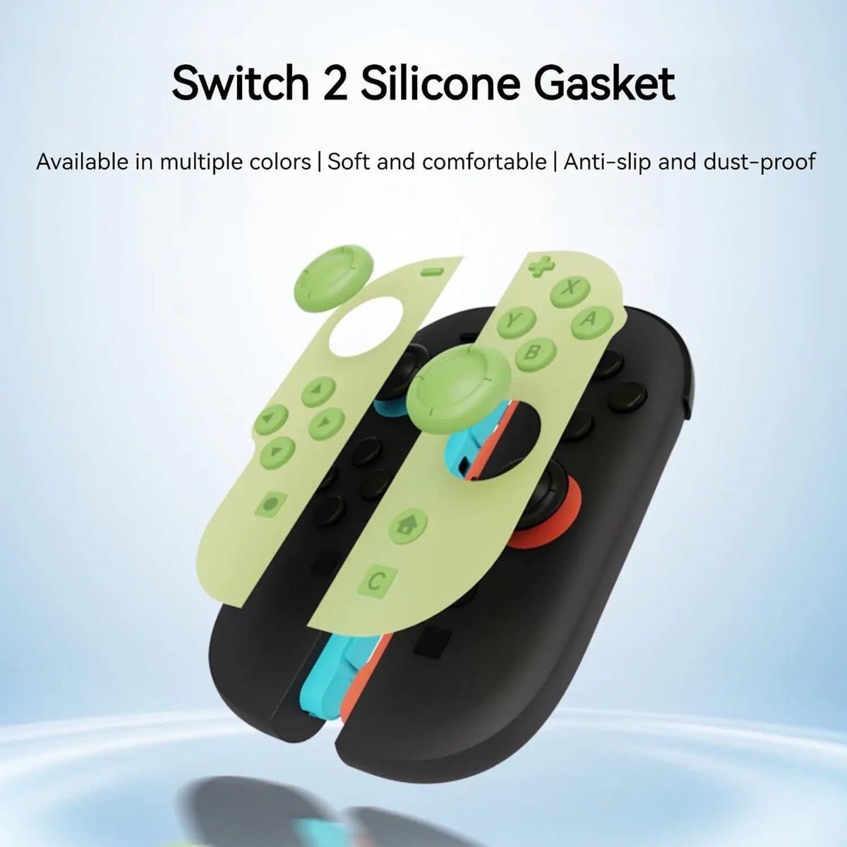 Silicone Gasket Set Compatible with Switch 2, Soft Button Pad Controller Grip Kit, Anti-Slip Joystick Cover for Controller