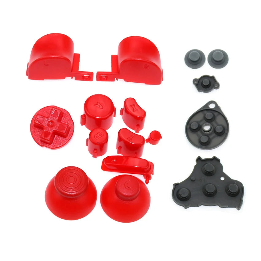 YuXi For GameCube ABXY L R Z D-Pad Button Kit Thumbstick Cap & Conductive Rubber Replacement for NGC Controller