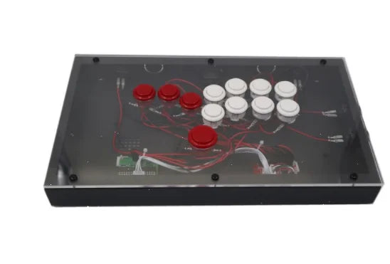 Transparent Hitbox Mixbox WASD Fight Stick, Sanwa Buttons, PS4/PC