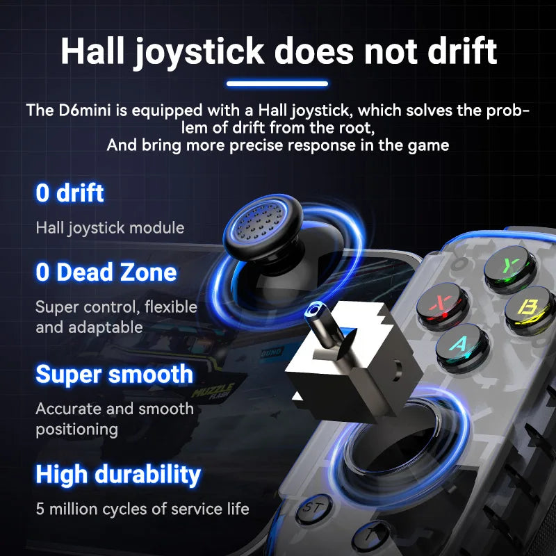BSP-D6mini Foldable Wireless Controller for Switch, PC, Android
