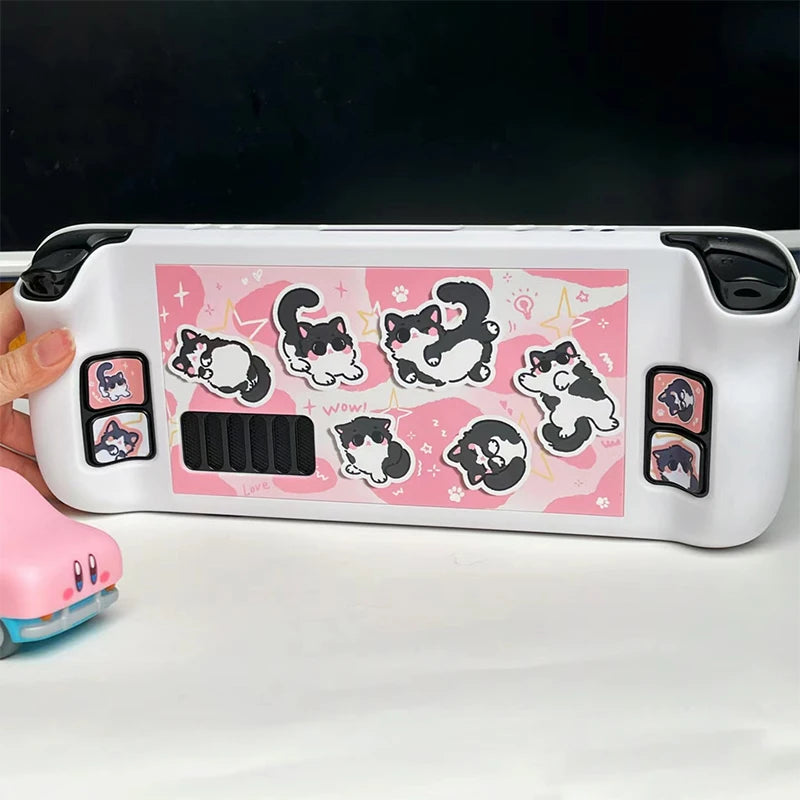 Steam Deck/OLED Magic Milk Cat Hard PC Case, Non-Slip Cover