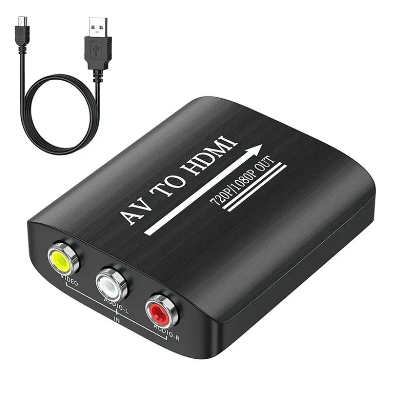 MnnWuu AV to HDMI Converter, AV to HDMI Adapter Support 720p/1080p for PS1/PS2/PS3/Xbox 360/WII/N64/SNES/STB/VHS/VCR/Blue-Ray