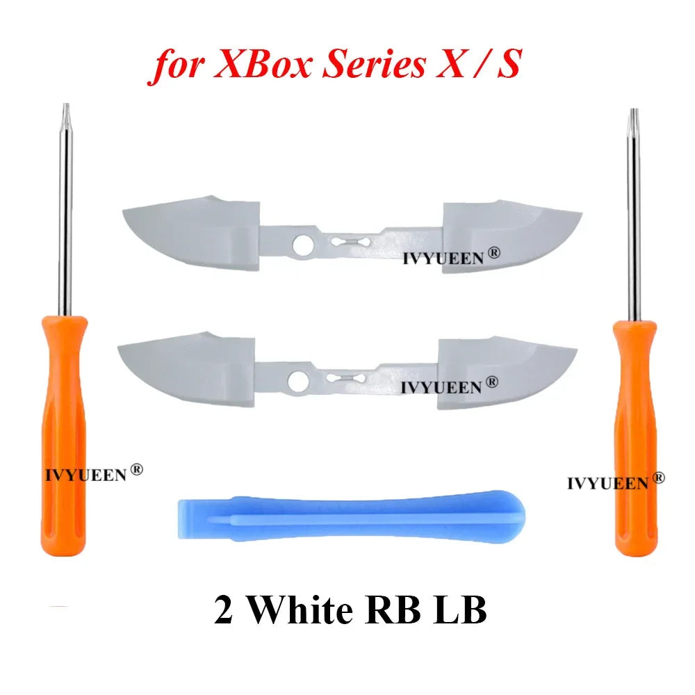 IVYUEEN 2 Sets RB LB Bumpers Buttons for Microsoft XBox Series X S Controller Trigger Button Middle Holder with Screwdriver Tool