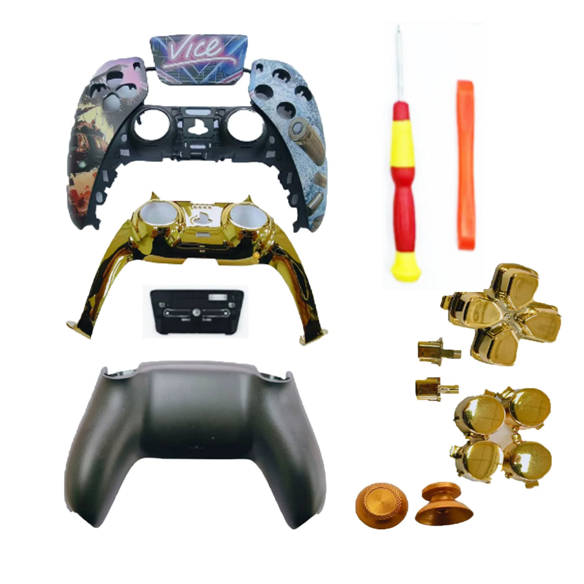 GTA Pattern Replacement Shell for PS5 Controller, DIY Face Shell