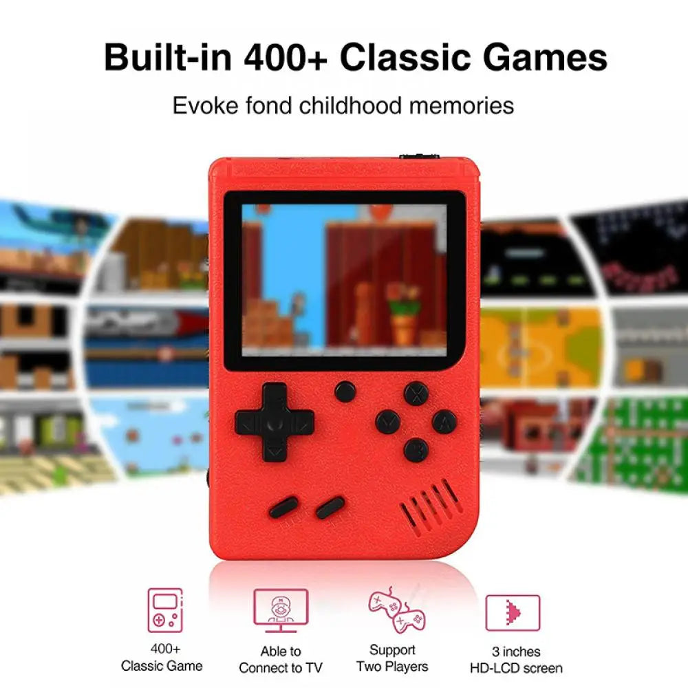 Retro Portable Mini Video Game Console Built-in 400 Games 3.0 Inch LCD Screen Kids Gift 8-Bit Handheld Game Player AV Output