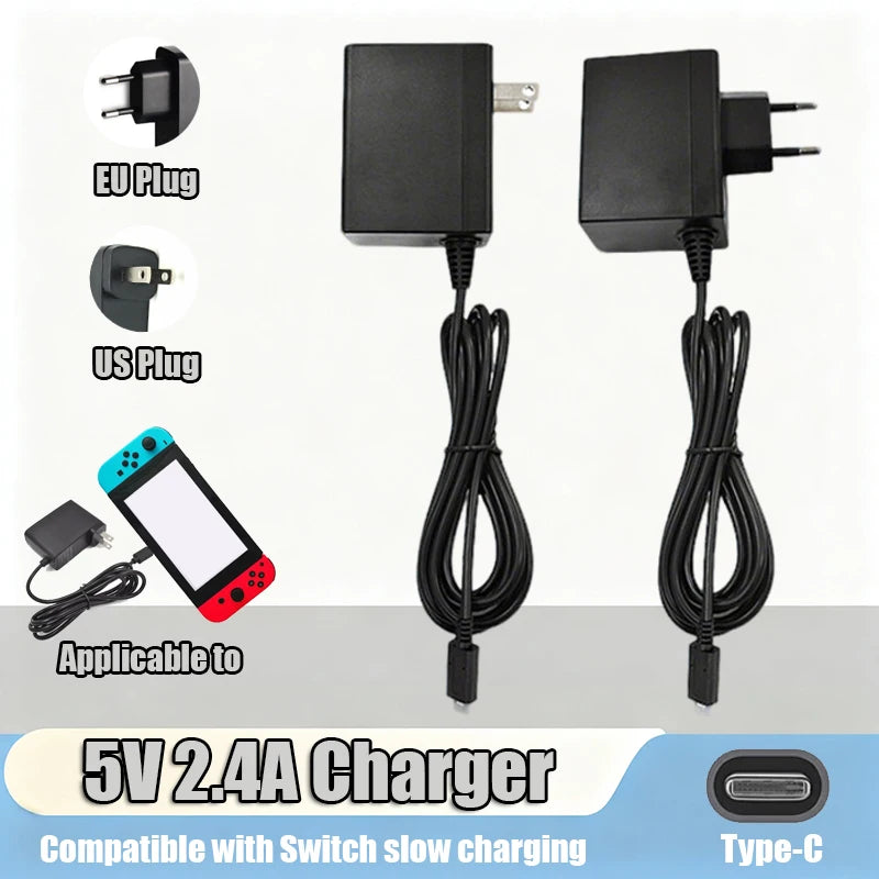 USB-C Charger for Switch OLED/Lite/Switch 2 5V 2.4A