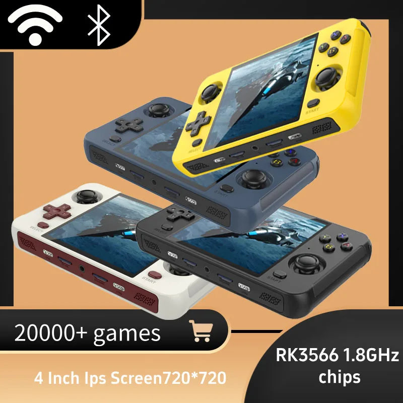 1.8GHz Chips Retro Handheld Video Game Console R40S 720*720 4" IPS Screen Built-in WIFI Bluetooth 64-Bit RK3566 Birthday Gifts