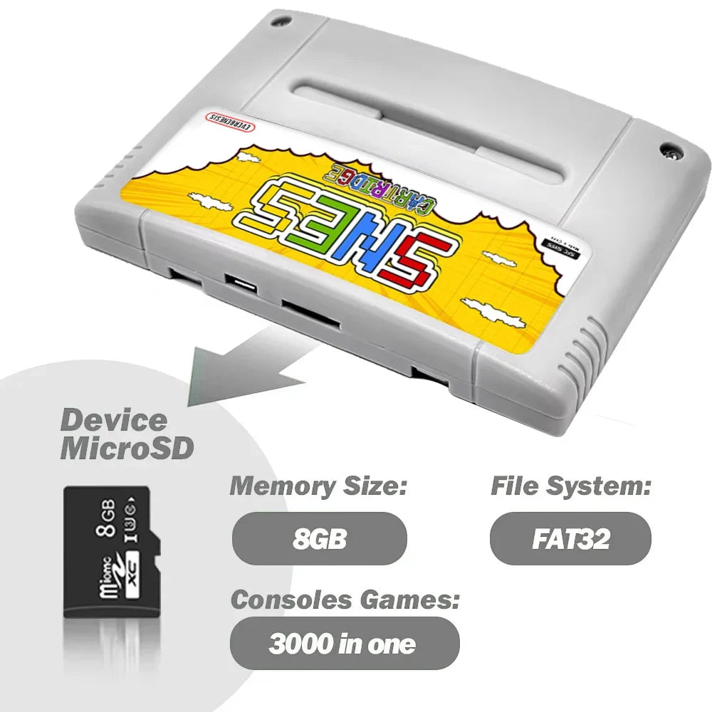 3000 in 1 SFC Card with 8GB TF for SNES Super Famicom Console