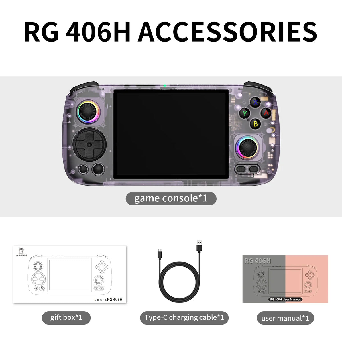 ANBERNIC RG406H Android 13 Handheld, 4 Inch IPS, 3D Hall Joystick