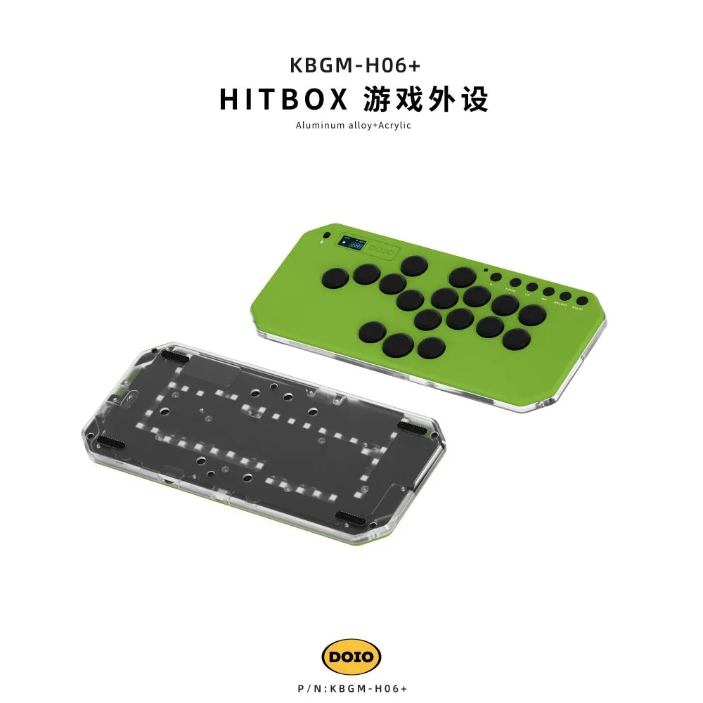 DOIO KBGM-H06+ Aluminum Alloy Wired HITBOX Portable for Street Fighter Gamer Keyboard with Screen Ergonomics Gaming Accessories