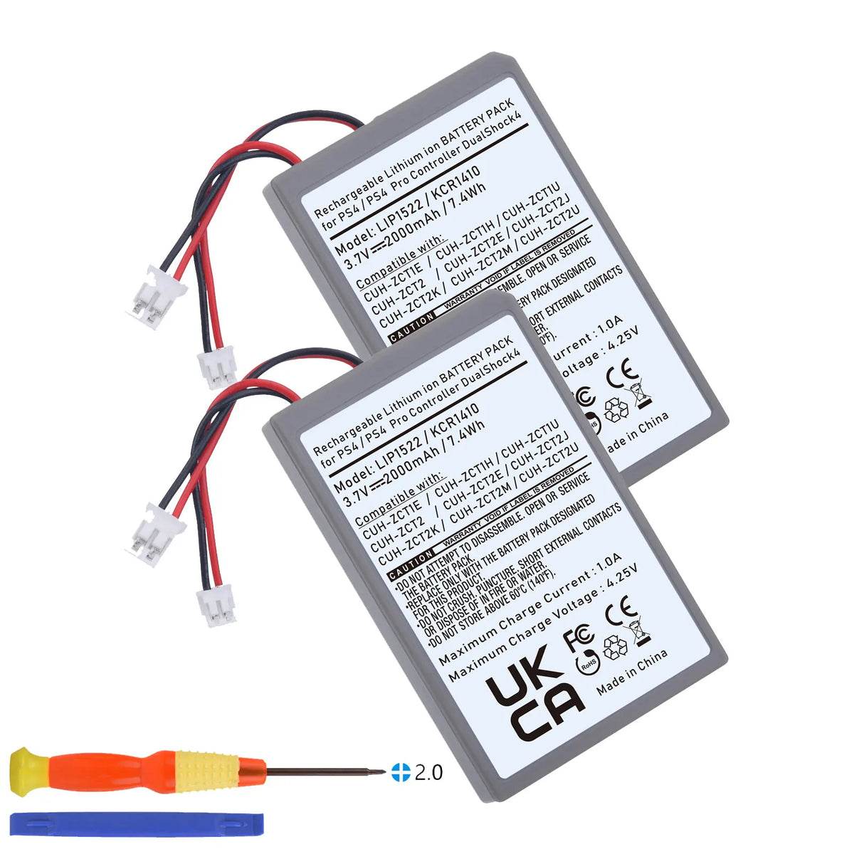PS4 Controller Battery for Sony PlayStation 4 DualShock4 V1 V2 KCR1410 LIP1522 CUH-ZCT1E CUH-ZCT2 Wireless Controller