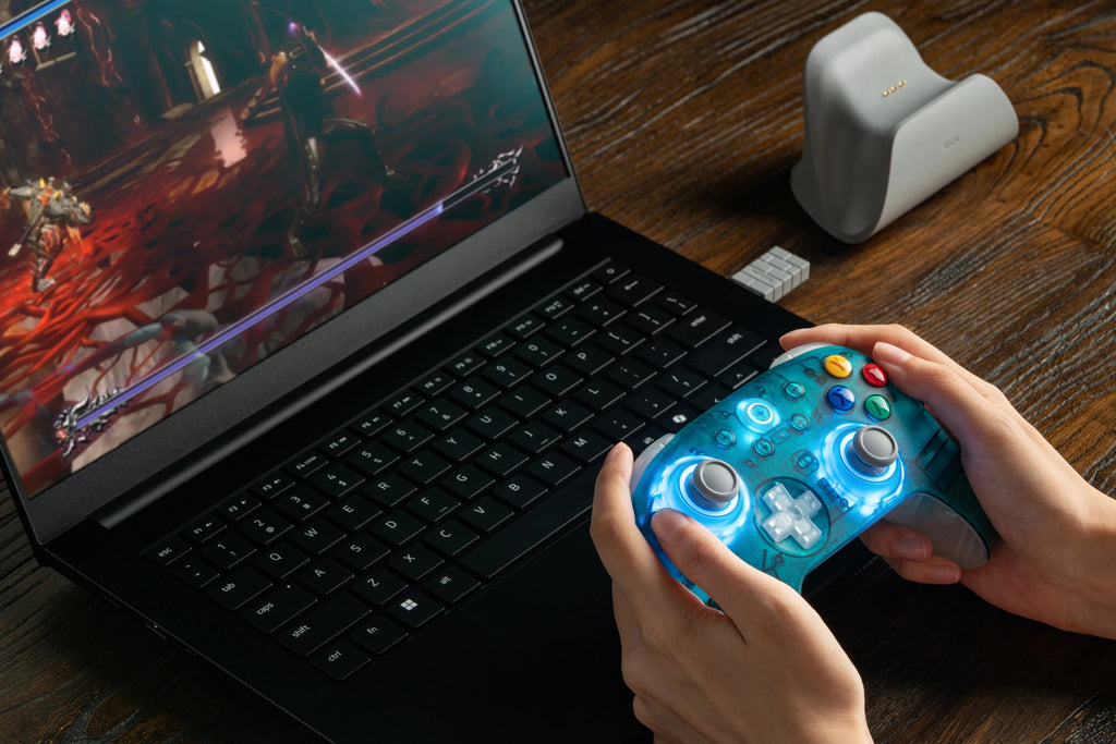 8BitDo Ultimate 2 Wireless Gaming Controller for PC Windows 10, 11 Android TMR Joystick & Switchable Triggers with Charging Dock
