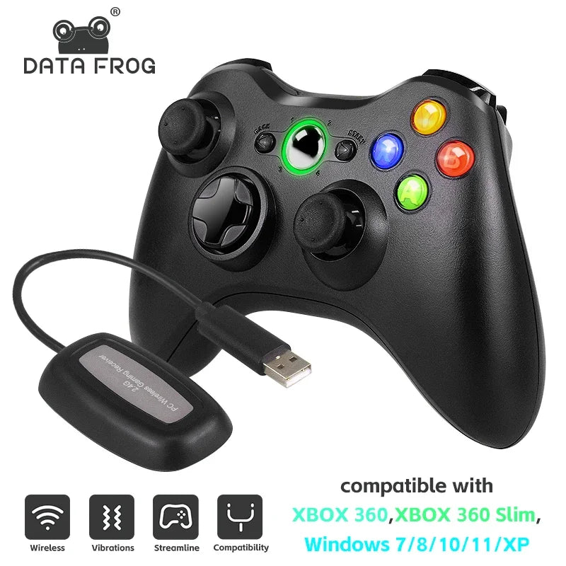 DATA FROG 2.4G Wireless Gamepad Controller With 3D Rocker Joystick For Xbox 360 PS3 PC Video Game Console Gaming Accessories