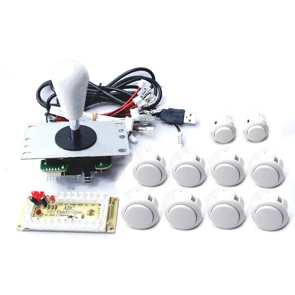 Arcade DIY Kit 8-Way Joystick Buttons USB Encoder, 1P/2P for PC