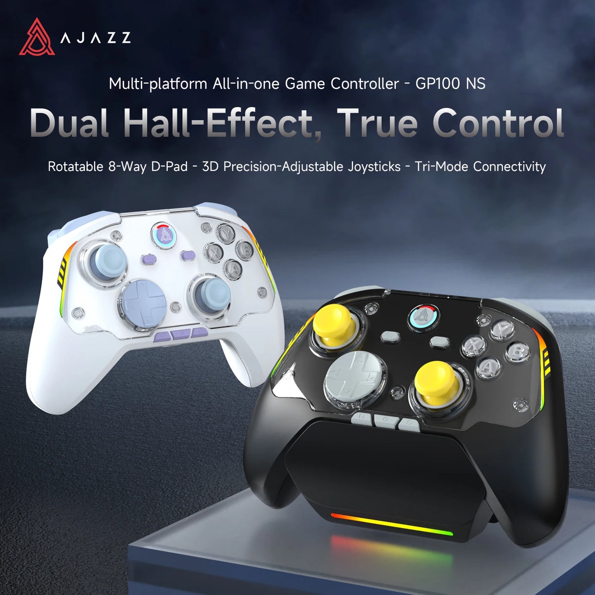Ajazz GP100 NS Tri-Mode Hall Effect Controller for Switch & PC