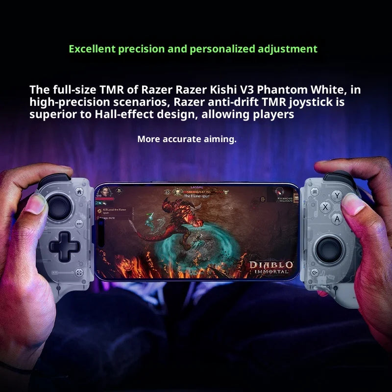 Razer Kishi V3 Phantom White Mobile Controller, TMR Sticks