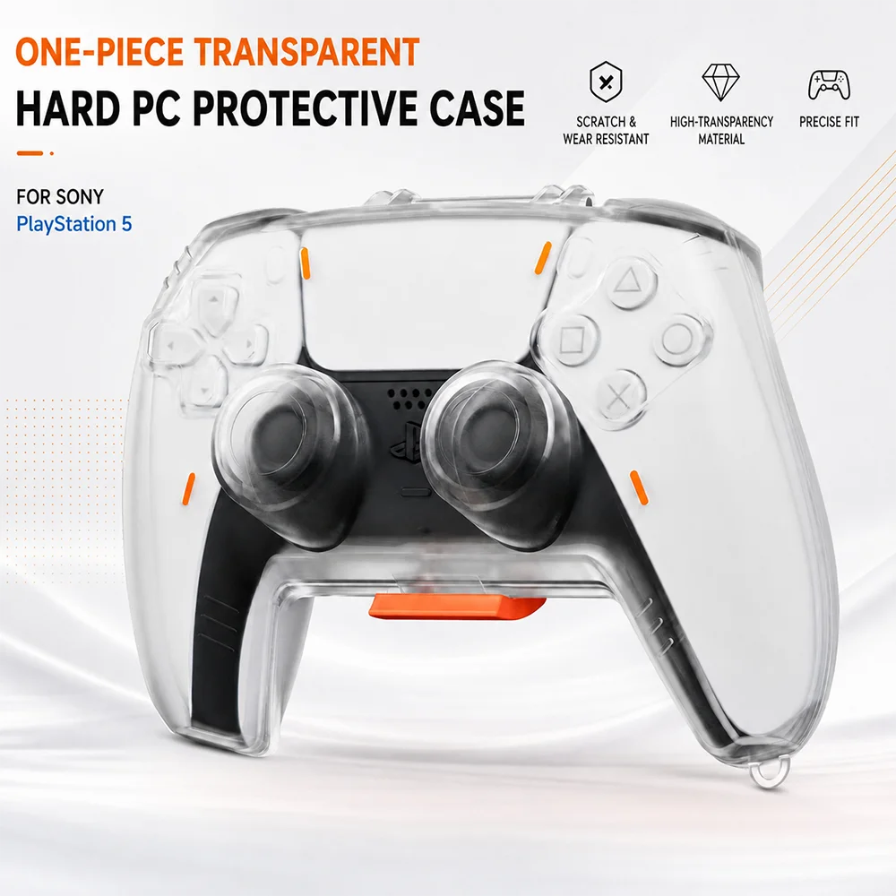 Clear Hard PC Protective Case For Sony Playstation 5 PS5 Controller,Cover Skin Shell Anti‑Scratch Gamepad Protector Accessories