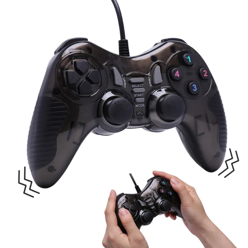 USB Wired Dual Vibration Controller for PC Windows and PS3