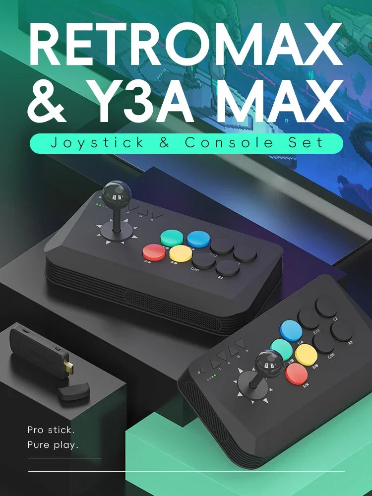 Data Frog Wireless Y3A Max Arcade Stick Fight Joystick for PC TV Box Multi-System Universal Fighting Game Controller