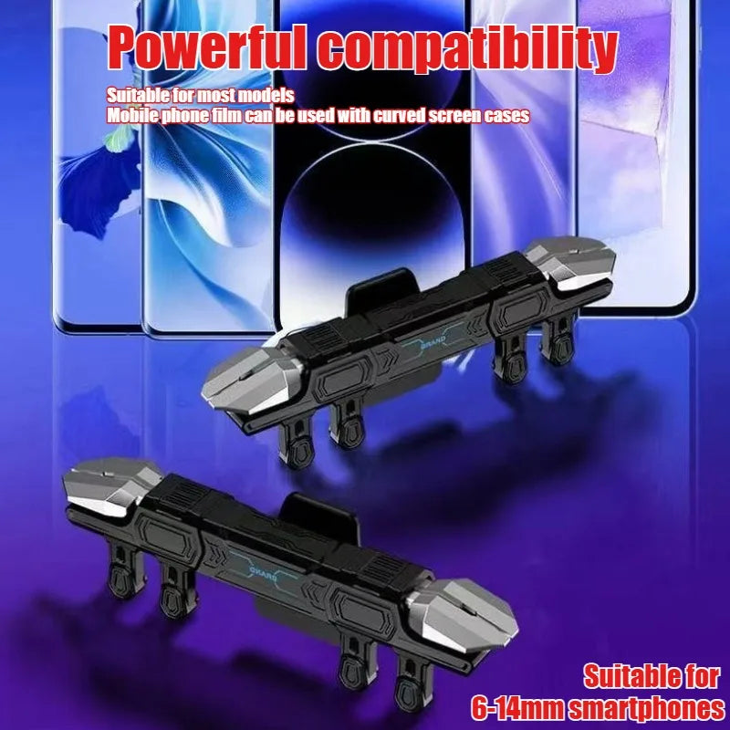 DY15 Mobile PUBG Game Trigger Aim Shooting ABS Alloy Key Button Six Finger Stretchable Sensitive Game Controller for IOS Android