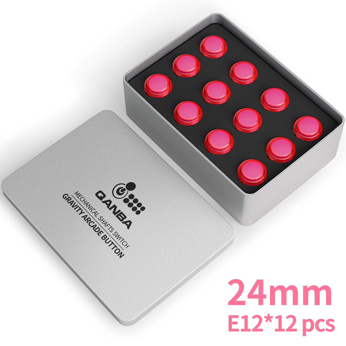 QANBA Gravity KS Arcade Buttons Mechanical Shafts Silent Pushbutton 30mm 24mm Snap-In Arcade Sticks DIY Parts (Boxed）