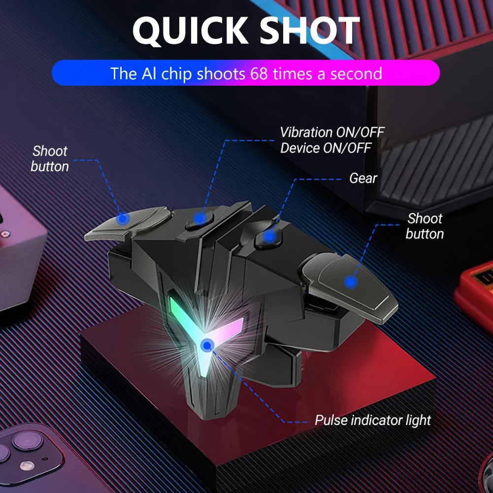 1/2pcs RGB A1 Mobile Gaming Trigger Professional 4 Finger Game Controller Gaming Aim Shooting Triggers Joystick for Mobile Phone