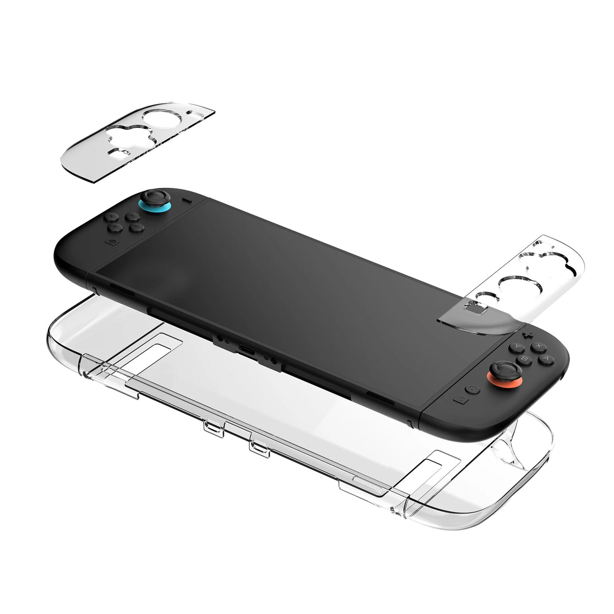 for Switch 2 Clear Protective Case PC Grip Dockable Gaming Accessories for Switch 2 7.9inch Cover