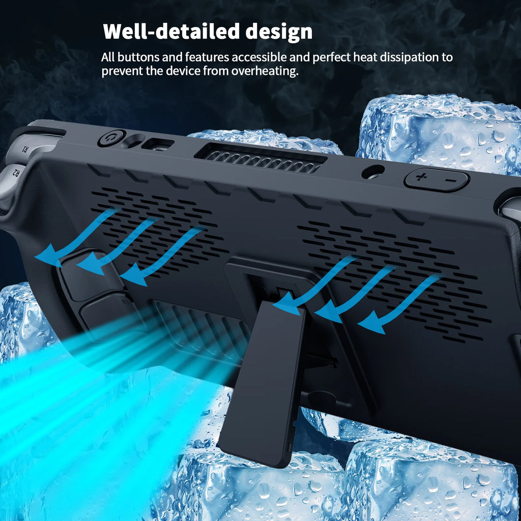 Steam Deck JYS-SD009 TPU Case with Stand and Stickers