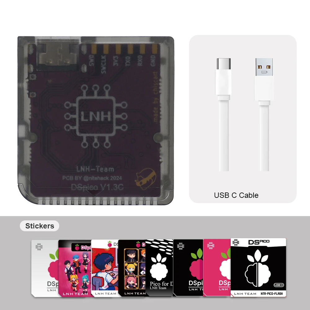 Chisfamily USB-C DSpico Game Reader Adapter 16 MBit Ultra-Low Power With LED RP2040 MCU for Nintendo DS, NDSL, DSi, 3DS Consoles