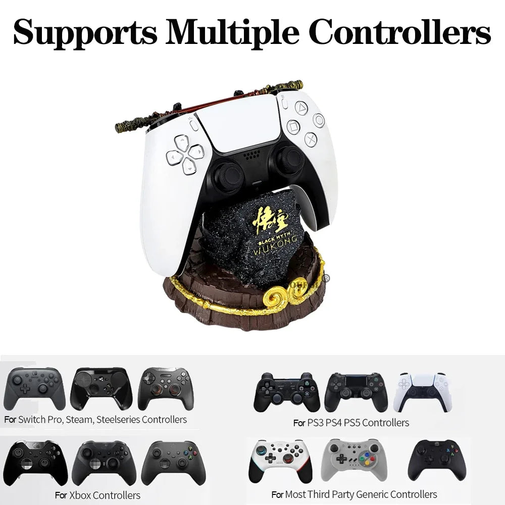 Game Controller Stand with Ruyi Golden Cudgel Wukong Theme Universal Gamepad Base for PS5/xbox/NS/Switch Pro Game Handle Bracket