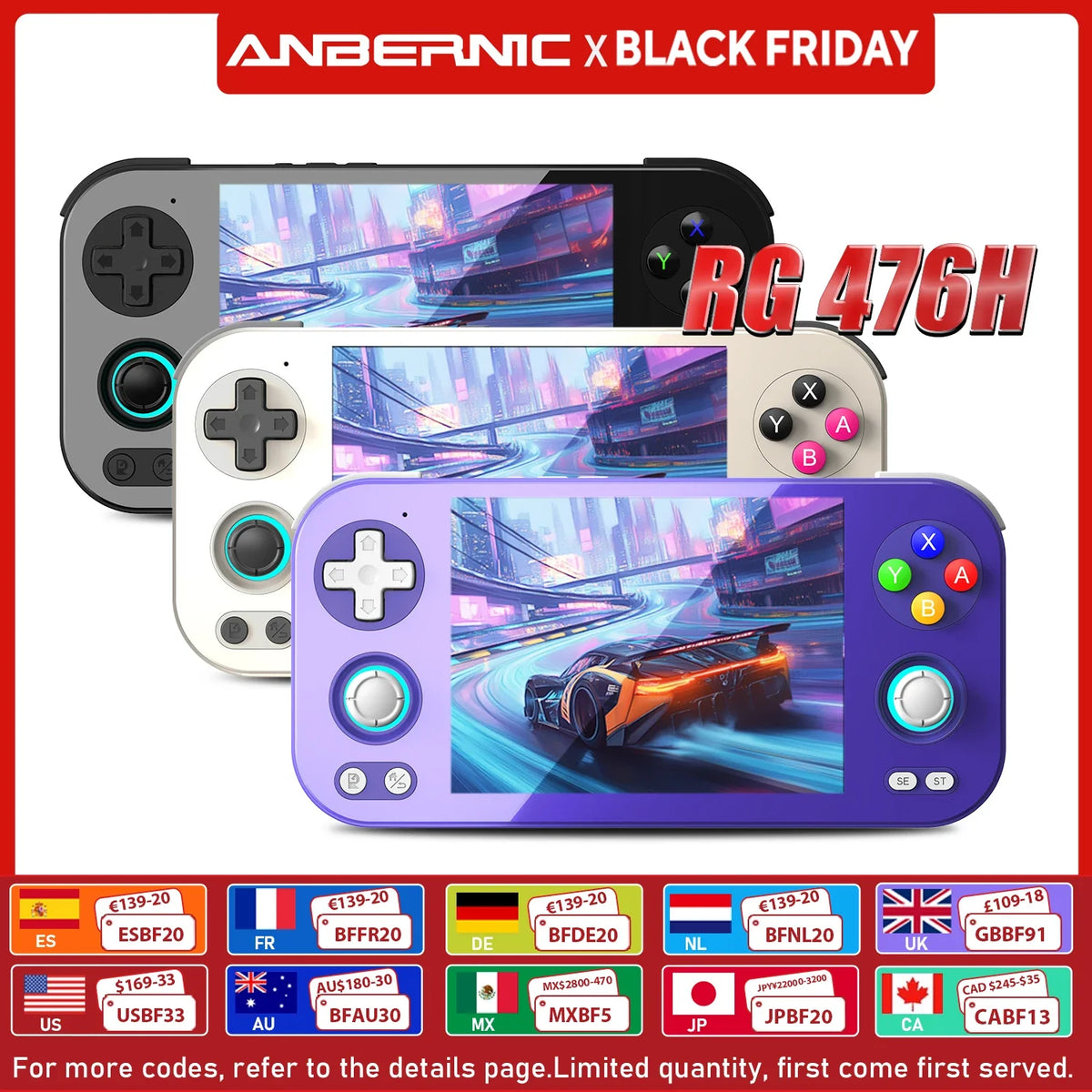 ANBERNIC RG476H Handheld Console, 4.7 Inch LTPS, Android 13, T820