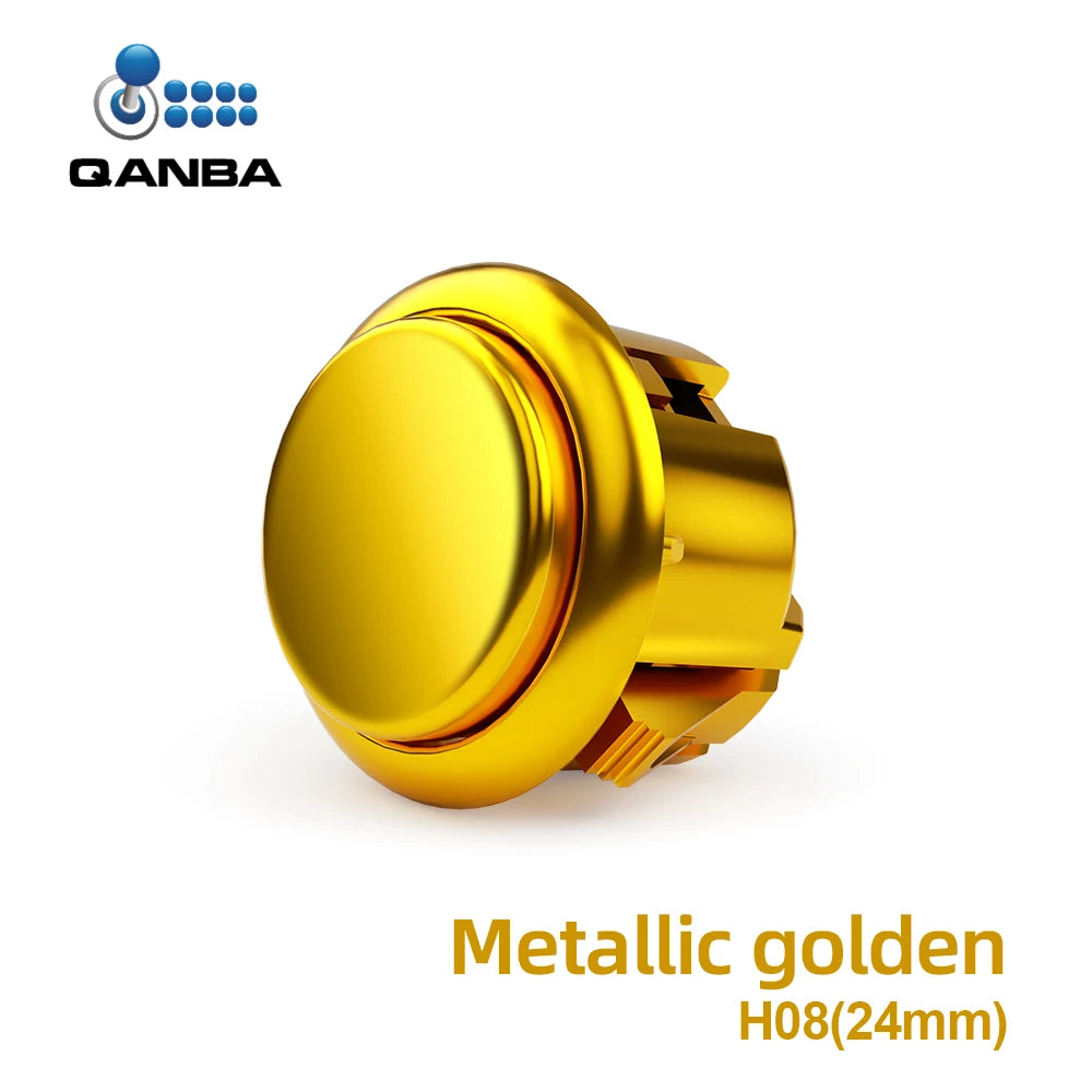 QANBA Gravity KS Arcade Buttons Metallic Color 24mm Mechanical Pushbutton Switch Plated Buttons DIY Parts