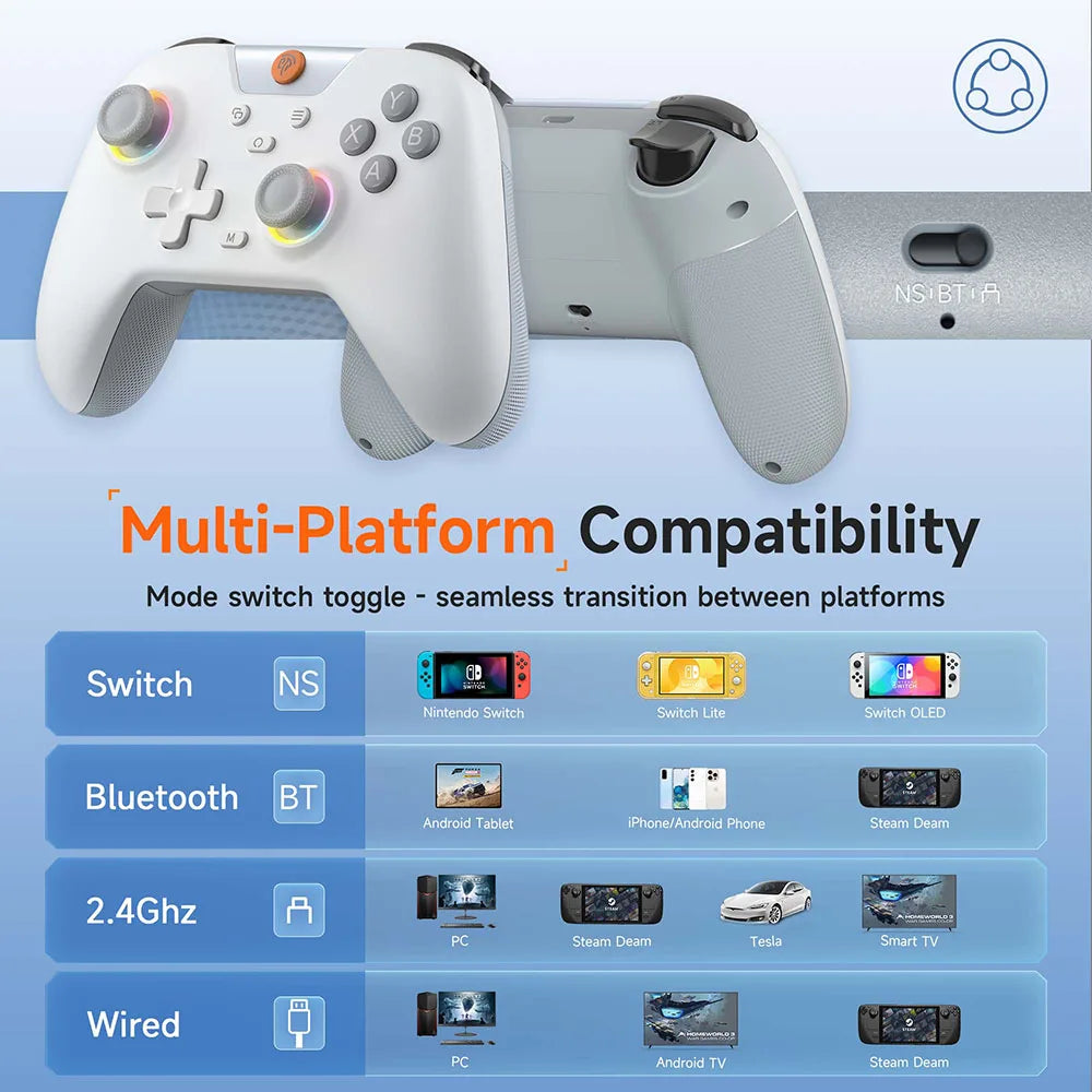 EasySMX X05 Wireless Gamepad for PC, Phone, Switch, Steam, RGB